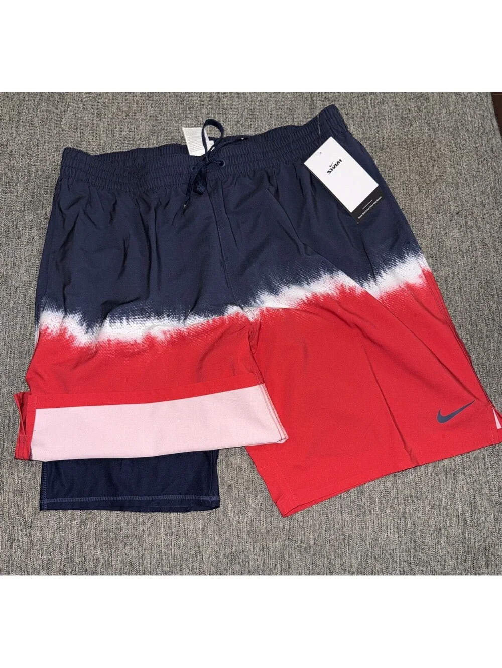Nike Swim USA Men's XL Ocean Merge Volley Trunks NESSF547-934 Red, White, Blue